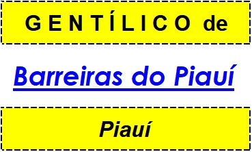 Gentílico da Cidade Barreiras do Piauí