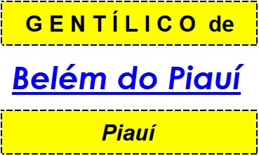 Gentílico da Cidade Belém do Piauí