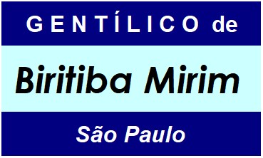 Gentílico da Cidade Biritiba Mirim