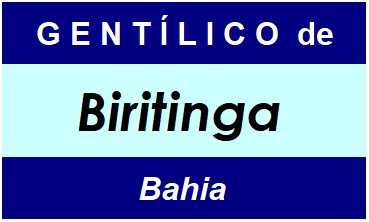 Gentílico da Cidade Biritinga