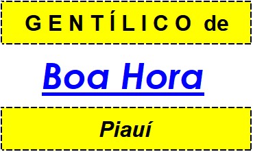 Gentílico da Cidade Boa Hora