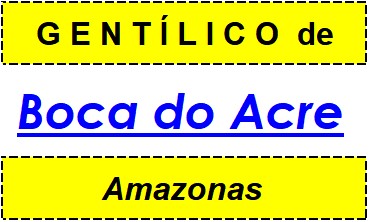 Gentílico da Cidade Boca do Acre