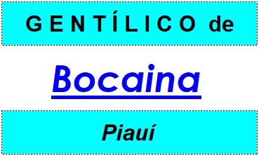 Gentílico da Cidade Bocaina