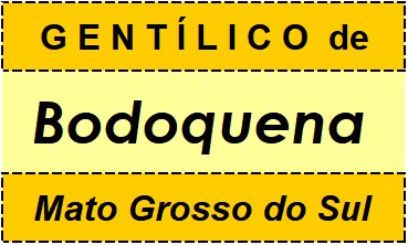 Gentílico da Cidade Bodoquena