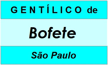 Gentílico da Cidade Bofete