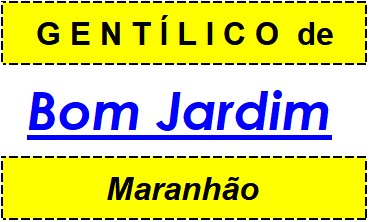 Gentílico da Cidade Bom Jardim