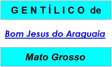 Gentílico da Cidade Bom Jesus do Araguaia