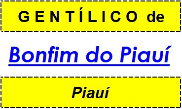 Gentílico da Cidade Bonfim do Piauí