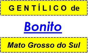 Gentílico da Cidade Bonito