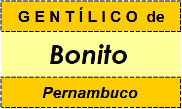 Gentílico da Cidade Bonito