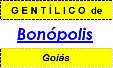 Gentílico da Cidade Bonópolis