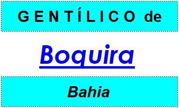 Gentílico da Cidade Boquira