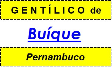 Gentílico da Cidade Buíque