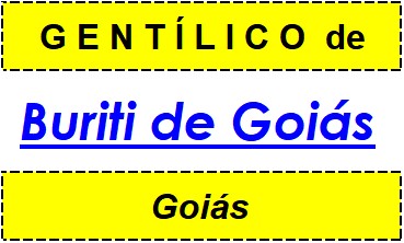 Gentílico da Cidade Buriti de Goiás