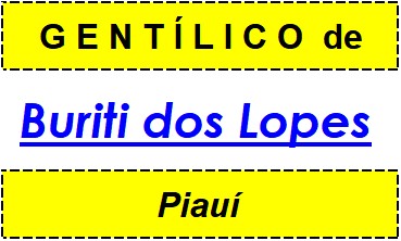 Gentílico da Cidade Buriti dos Lopes