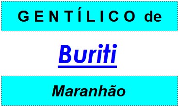 Gentílico da Cidade Buriti