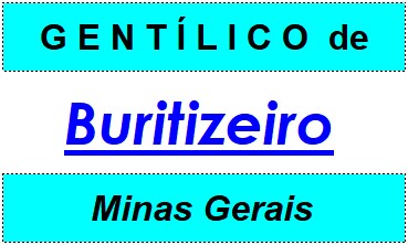 Gentílico da Cidade Buritizeiro