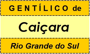 Gentílico da Cidade Caiçara