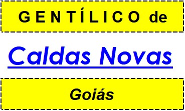 Gentílico da Cidade Caldas Novas