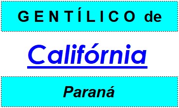 Gentílico da Cidade Califórnia