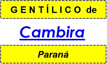 Gentílico da Cidade Cambira