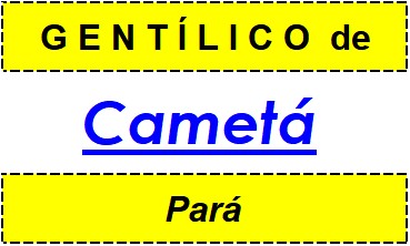 Gentílico da Cidade Cametá