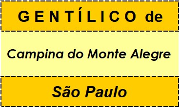 Gentílico da Cidade Campina do Monte Alegre