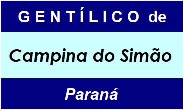 Gentílico da Cidade Campina do Simão