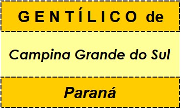 Gentílico da Cidade Campina Grande do Sul