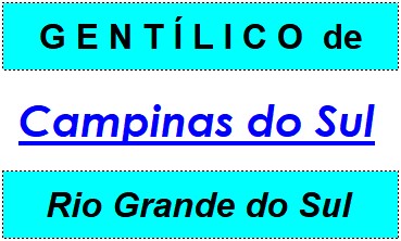 Gentílico da Cidade Campinas do Sul