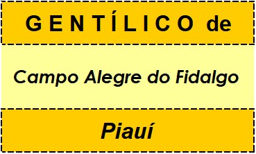 Gentílico da Cidade Campo Alegre do Fidalgo