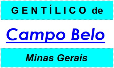 Gentílico da Cidade Campo Belo