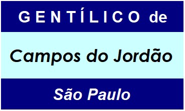 Gentílico da Cidade Campos do Jordão