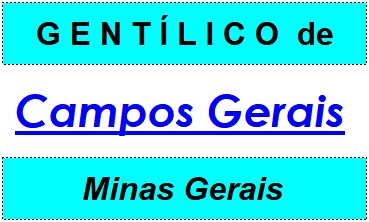 Gentílico da Cidade Campos Gerais