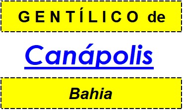 Gentílico da Cidade Canápolis