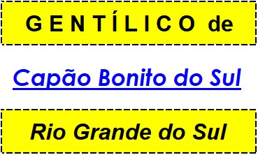 Gentílico da Cidade Capão Bonito do Sul