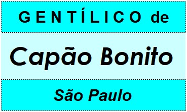 Gentílico da Cidade Capão Bonito