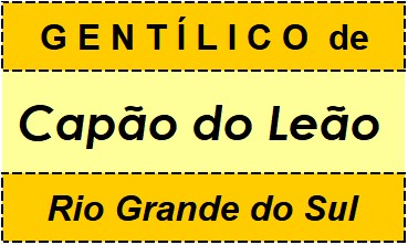 Gentílico da Cidade Capão do Leão