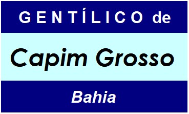 Gentílico da Cidade Capim Grosso