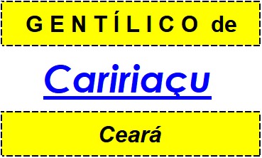 Gentílico da Cidade Caririaçu