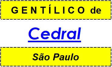 Gentílico da Cidade Cedral