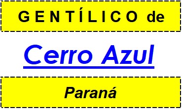 Gentílico da Cidade Cerro Azul