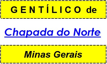 Gentílico da Cidade Chapada do Norte