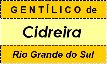 Gentílico da Cidade Cidreira