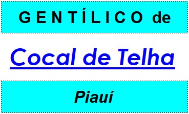 Gentílico da Cidade Cocal de Telha