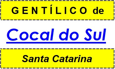 Gentílico da Cidade Cocal do Sul