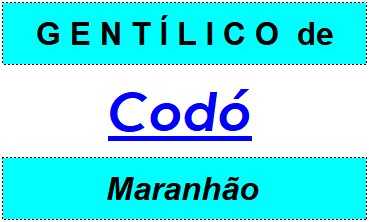 Gentílico da Cidade Codó