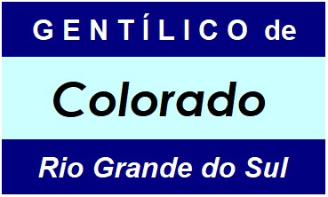 Gentílico da Cidade Colorado