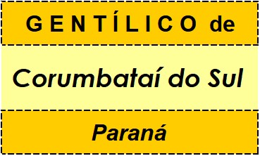 Gentílico da Cidade Corumbataí do Sul