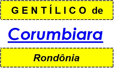 Gentílico da Cidade Corumbiara